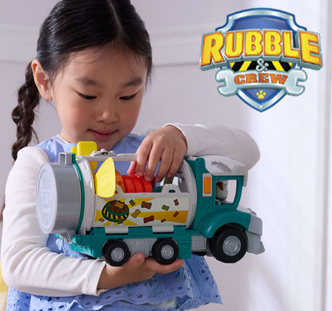 Psi Patrol Dziadek Gravel Ciężarówka Rubble & Crew + Figurka Akcesoria