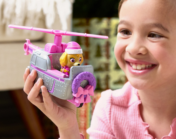 Psi Patrol świąteczny Pojazd z figurką Skye Helikopter i Figurka + maskotka Skye 15 cm