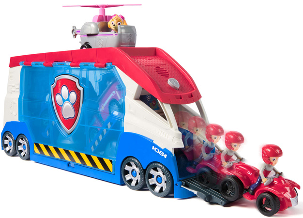 Psi Patrol Zestaw Duży Patrolowiec 4 Pojazdy Światło Dźwięk Ryder, Chase, Marshall i Skye