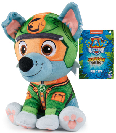 Psi Patrol Jungle Pups Maskotka Rocky pluszak miękka przytulanka Piesek 18 cm