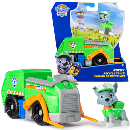 Psi Patrol Rocky Pojazd Śmieciarka Recyklingowy Z Figurką