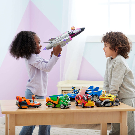 Psi Patrol The Mighty Movie Wielki Film Zestaw figurka Zuma poduszkowiec pomarańczowy pojazd światło dźwięk