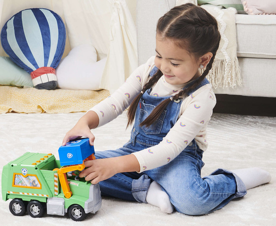 Psi Patrol Duża Śmieciarka Rocky Pojazd Do Recyklingu 38 cm+ Figurka