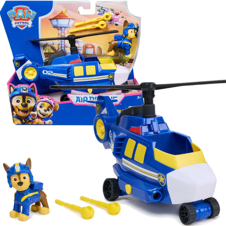 Psi Patrol Chase Helikopter Ratunkowy Z Wyrzutnia + Figurka i maskotka Chase 15 cm