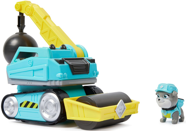 Psi Patrol Motor Pojazd Budowlany Z Kulą Wyburzeniową Rubble I Crew + Figurka