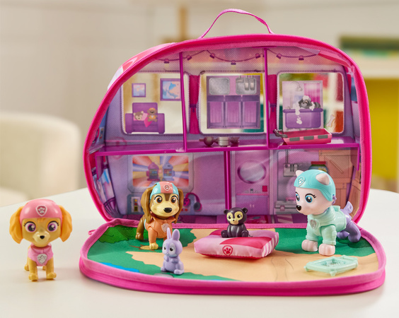 Psi Patrol Zestaw kamper z figurkami i akcesoriami Skye's World Pupcation Rescue Set