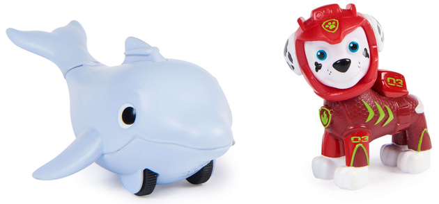 Psi Patrol Zestaw Aqua Pups figurka szczeniak Marshall i delfin z ruchomym ogonem