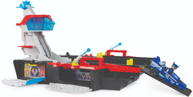 Psi Patrol The Mighty Movie Wielki Film wielka interaktywna baza lotniskowiec statek i Chase figurka + pojazd