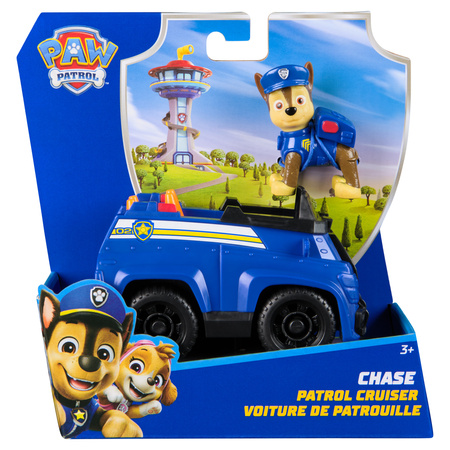 Psi Patrol Chase Pojazd z figurką Radiowóz policyjny + maskotka Chase 15 cm