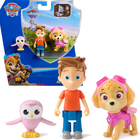 Psi Patrol 3 figurki Skye Alex Porter i sówka Zatoka Przygód