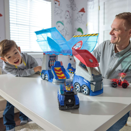 Psi Patrol Zestaw Duży Patrolowiec 4 Pojazdy Światło Dźwięk Ryder, Chase, Marshall i Skye