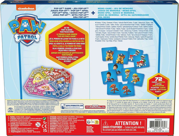 Psi Patrol Zestaw Gier Memory I Pop Up 2w1 + Karty Memo