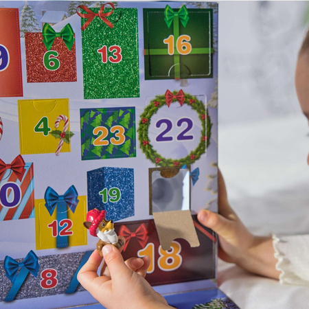 Psi Patrol Kalendarz adwentowy 24 niespodzianki figurki zwierzątek + zimowe akcesoria