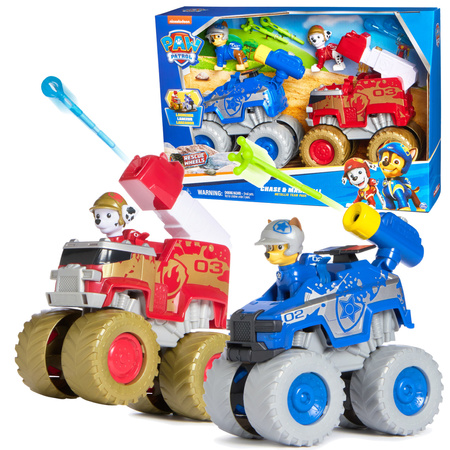 Psi Patrol Marshall I Chase Pojazdy Terenowe Zestaw Rescue Wheels + Figurki