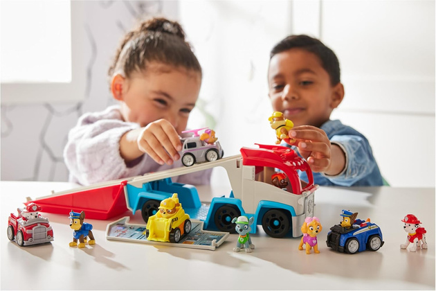 Psi Patrol Rescue Wheels Patroller Patrolowiec + Chase w autku + 6 autek pojazdy z figurkami Pup Squad Racers