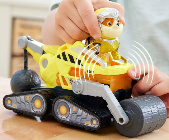 Psi Patrol Pojazd Walec Rubble I Jego Ekipa + Figurka The Mighty Movie Wielki Film światło dźwięk