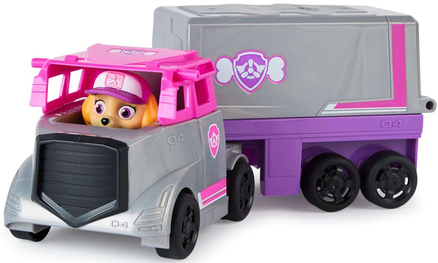 Psi Patrol 3w1 Skye szara Ciężarówka figurka pieska i pojazd ratunkowy helikopter Big Truck Pups Spin Master