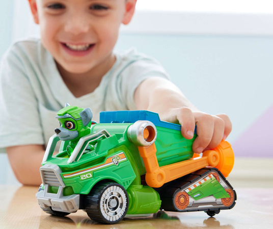 Psi Patrol Rocky Ciężarówka Pojazd Truck + Figurka The Movie Wielki Film + maskotka Rocky 15 cm