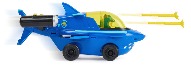 Psi Patrol 2w1 Chase Aqua Pups Zestaw Pojazd podwodny Rekin wyrzutnia + figurka