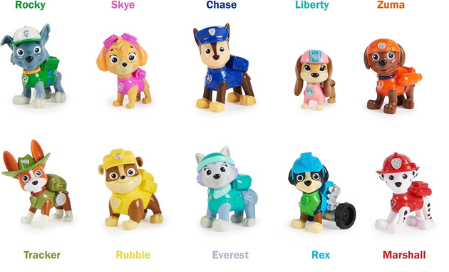 Psi Patrol Zestaw 10 Figurek Liberty Everest Marshall Skye Rex Ruchome