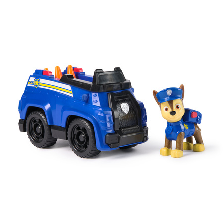 Psi Patrol Chase Pojazd z figurką Radiowóz policyjny + maskotka Chase 15 cm