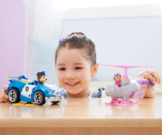 Psi Patrol The Mighty Movie Wielki Film Zestaw pojazdy filmowe figurki piesków Skye Chase 2 pack radiowóz helikopter