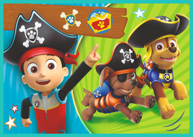 Psi Patrol kolorowe Puzzle Zestaw 4w1 Wesoła ekipa Psiego Patrolu 71 elementów Trefl