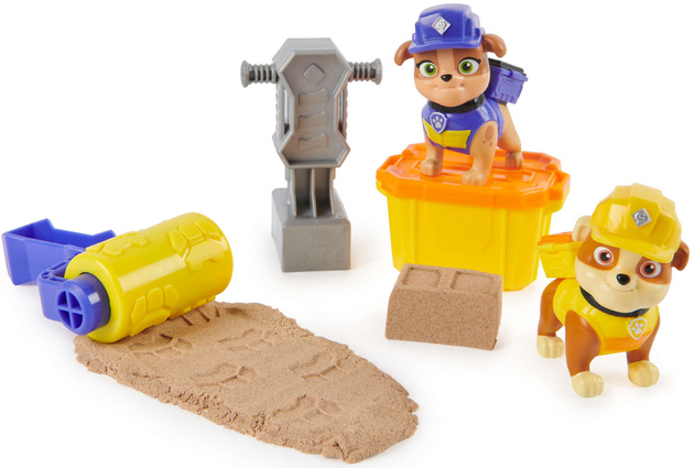 Psi Patrol Zestaw do budowania Rubble&Crew Rubble i jego ekipa Piesek Rubble i Mix + Kinetic Sand + akcesoria
