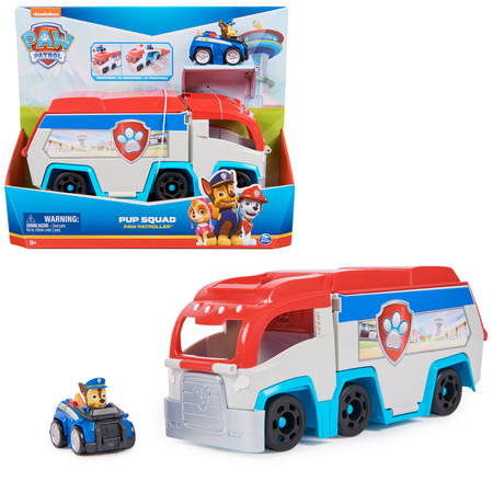Psi Patrol Rescue Wheels Patroller Patrolowiec + Chase w autku + 6 autek pojazdy z figurkami Pup Squad Racers