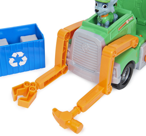 Psi Patrol Duża Śmieciarka Rocky Pojazd Do Recyklingu 38 CM + Figurka