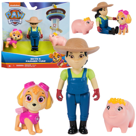 Psi Patrol Zestaw 6 Figurek Farmerka Yumi Pani Burmistrz Skye Rubble Chickaletta Świnka
