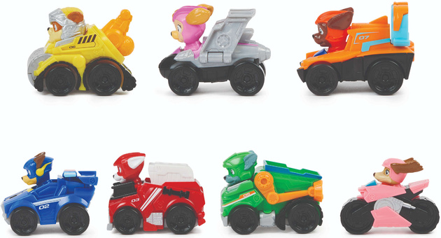 Psi Patrol The Mighty Movie Wielki Film Mini pojazdy 7 pack Samochodziki kolorowe autka