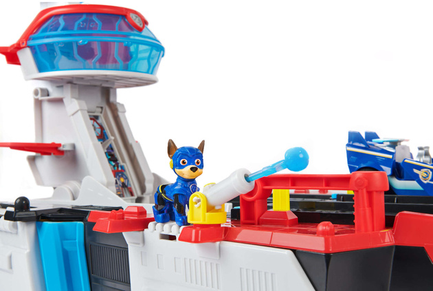 Psi Patrol The Mighty Movie Wielki Film wielka interaktywna baza lotniskowiec statek i Chase figurka + pojazd