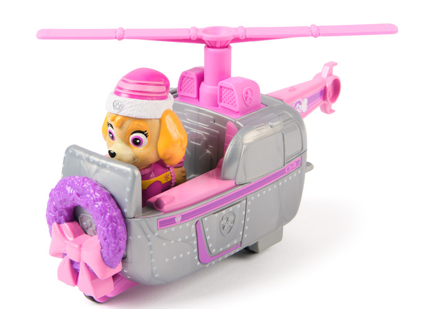 Psi Patrol świąteczny Pojazd z figurką Skye Helikopter i Figurka + maskotka Skye 15 cm