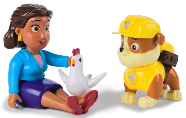 Psi Patrol Zestaw 6 Figurek Farmerka Yumi Pani Burmistrz Skye Rubble Chickaletta Świnka