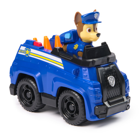 Psi Patrol Chase Pojazd z figurką Radiowóz policyjny + maskotka Chase 15 cm