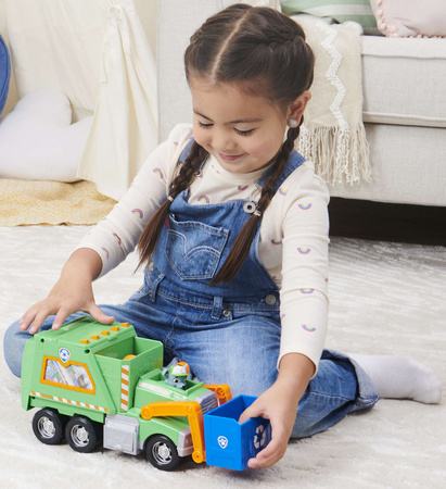 Psi Patrol Duża Śmieciarka Rocky Pojazd Do Recyklingu 38 cm+ Figurka