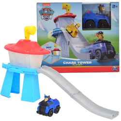 Psi Patrol Mini Wieża baza z torem zjazdowym i pojazdem Chase