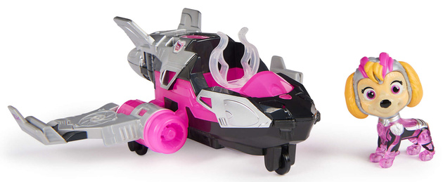 Psi Patrol The Mighty Movie Wielki Film Zestaw figurka Skye różowy odrzutowiec pojazd dźwięk światło