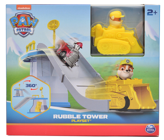 Psi Patrol Mini Wieża baza z torem zjazdowym i pojazdem Rubble