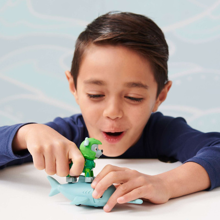 Psi Patrol Aqua Pups Rubble Pojazd podwodny Hammerhead + Rocky i ryba Piła Sawfish figurki