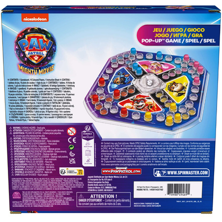 Psi Patrol Chińczyk Pop Up Mighty Movie Gra Planszowa Rzecznościowa