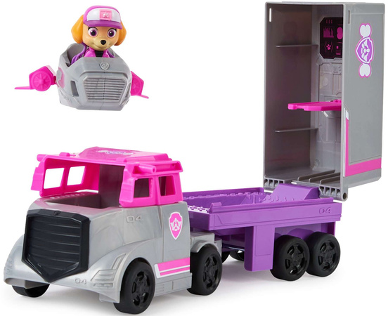 Psi Patrol 3w1 Skye szara Ciężarówka figurka pieska i pojazd ratunkowy helikopter Big Truck Pups Spin Master