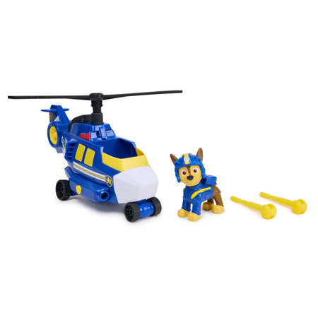 Psi Patrol Chase Helikopter Ratunkowy Z Wyrzutnia + Figurka i maskotka Chase 15 cm