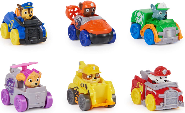 Psi Patrol Rescue Wheels Patroller Patrolowiec + Chase w autku + 6 autek pojazdy z figurkami Pup Squad Racers