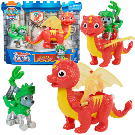 Psi Patrol Rescue Knights Rycerze 2 figurki Rocky i smok Flame
