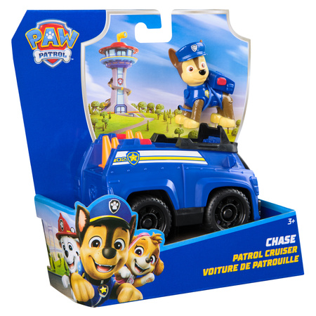 Psi Patrol Chase Pojazd z figurką Radiowóz policyjny + maskotka Chase 15 cm