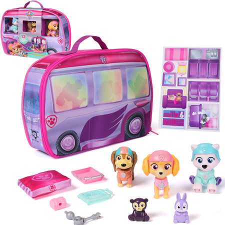 Psi Patrol Zestaw kamper z figurkami i akcesoriami Skye's World Pupcation Rescue Set