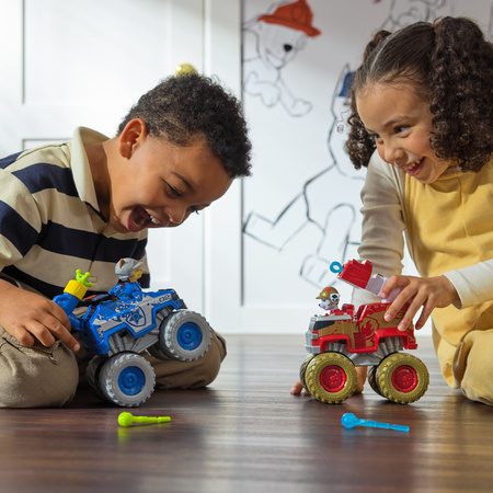 Psi Patrol Marshall I Chase Pojazdy Terenowe Zestaw Rescue Wheels + Figurki i maskotka Chase 23 cm