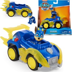 Psi Patrol Kosmopieski deluxe Chase malutka figurka + Mały niebieski pojazd Mighty Pups Spin Master